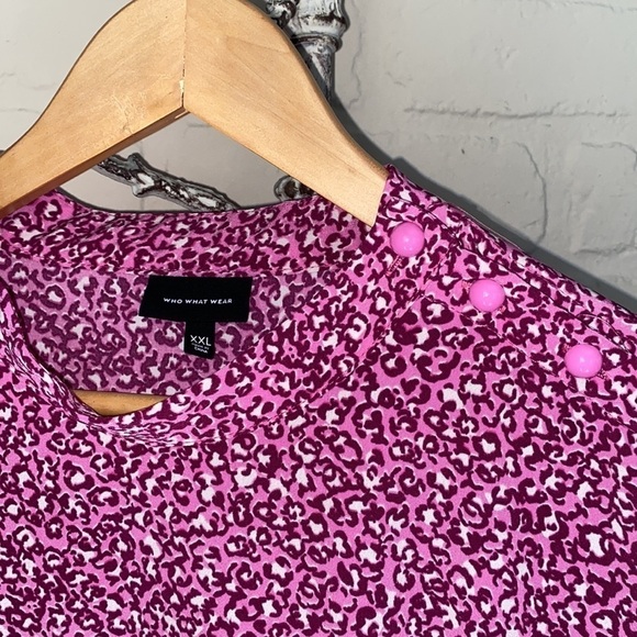 Who what wear‎ dress pink leopard animal print xxl long sleeve - Picture 3 of 7